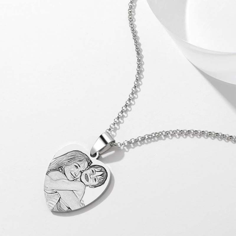 "To My Mom" Custom Heart-shaped Necklace Mother's Day Gifts Style C