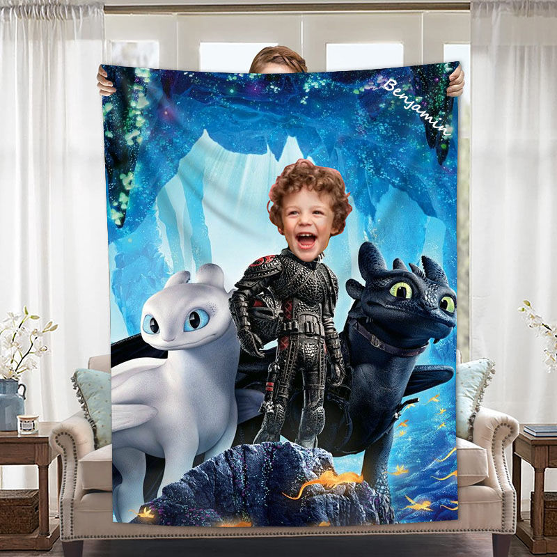 Personalized Custom Photo Blanket 3D Anime Cartoon Character Flannel Blanket