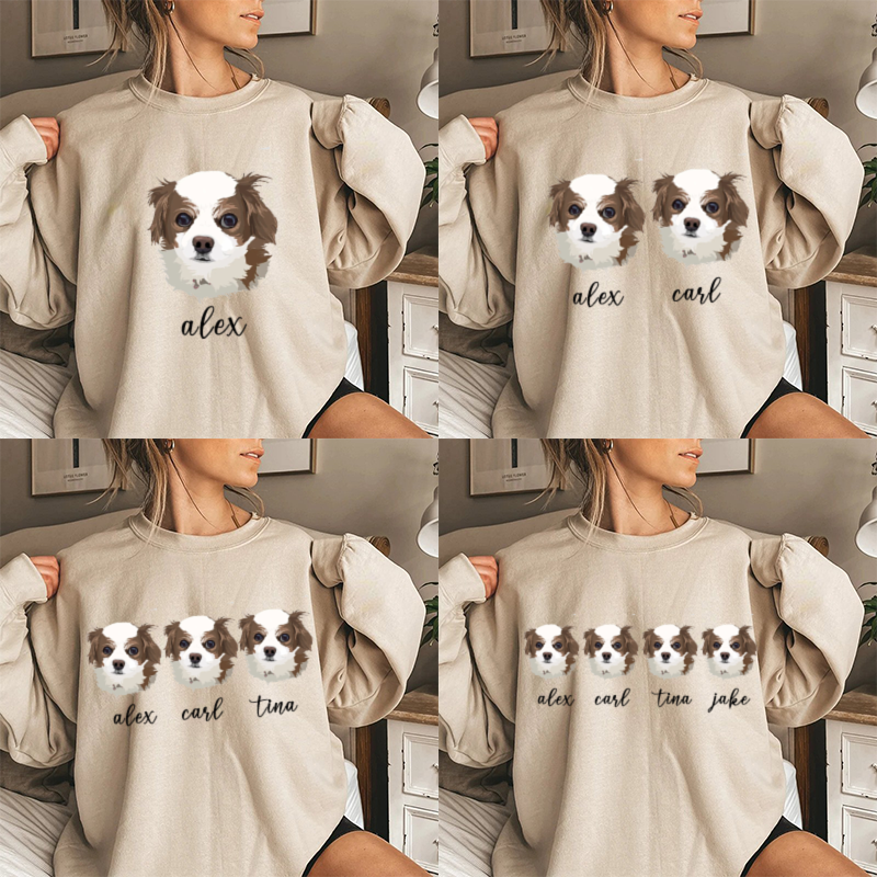 Personalized Sweatshirt with Custom Picture and Name for Pet-loving Mom