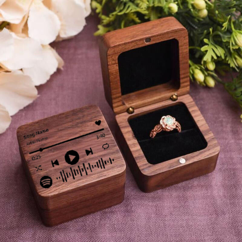 Gepersonaliseerde Spotify Code Ring Box Prachtig en speciaal geschenk voor koppels