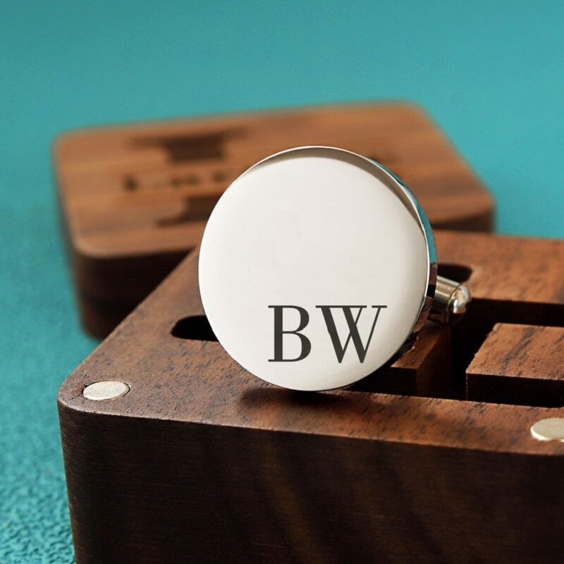 Personalized Custom Cufflink Initial Name Two Letters Design Great Wedding Gift for Bestman