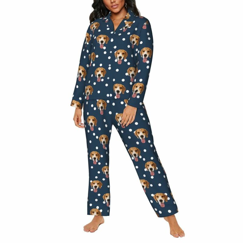 Pyjama personnalisé avec photo à pois au choix Cadeau parfait pour l'être aimé