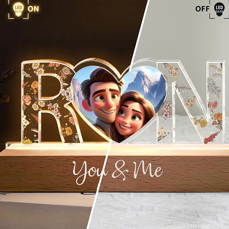Personalized Letter Lamp Customized Cartoon Photo Romantic Valentine's Day Gift