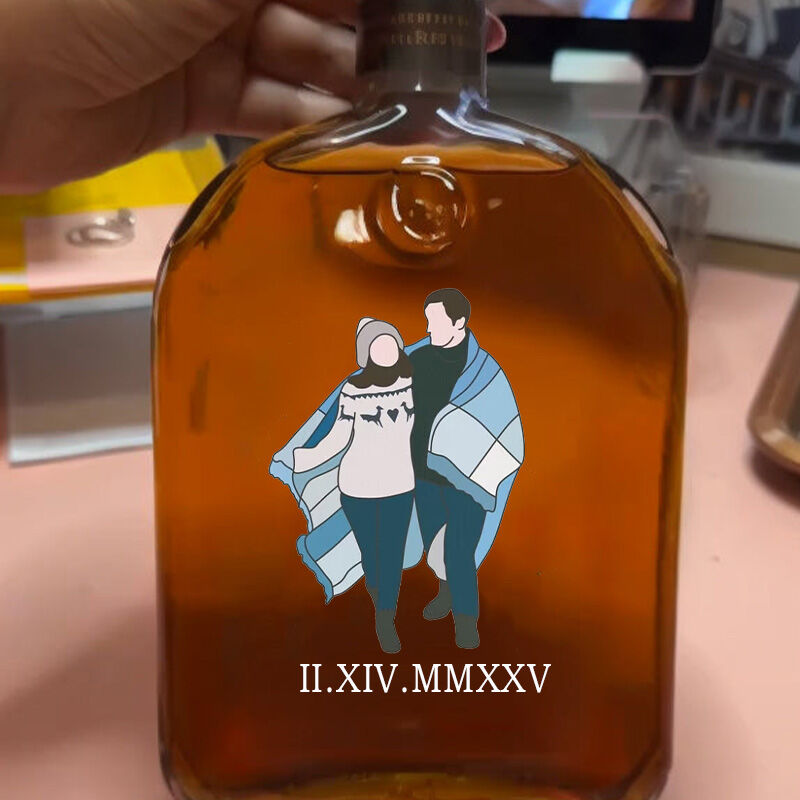 Personalized Picture Whiskey Bottle with Custom Date Funny Gift for Anniversary