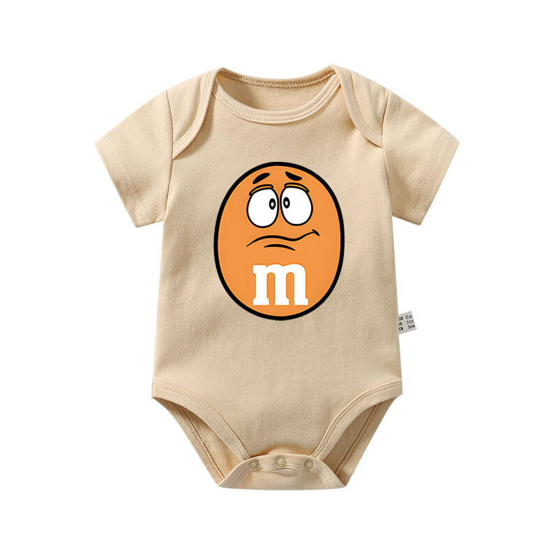 Gepersonaliseerd Baby Onesie Schattig M&M's Kleurrijk Patroon Ontwerp Grappig Baby Shower Cadeau voor Nieuwe Moeder