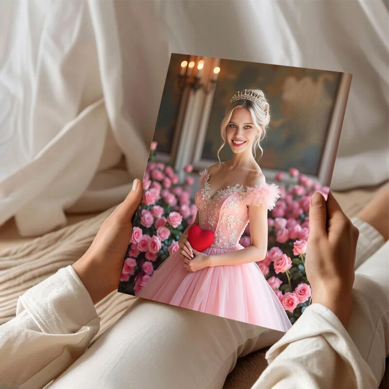 Personalized Princess Portraits with Custom Face Swap Beautiful Present for Girlfriend