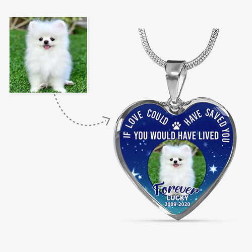 "Love Saved You Forever" Luxury Pet Memorial Necklace Gift for Pet Lovers