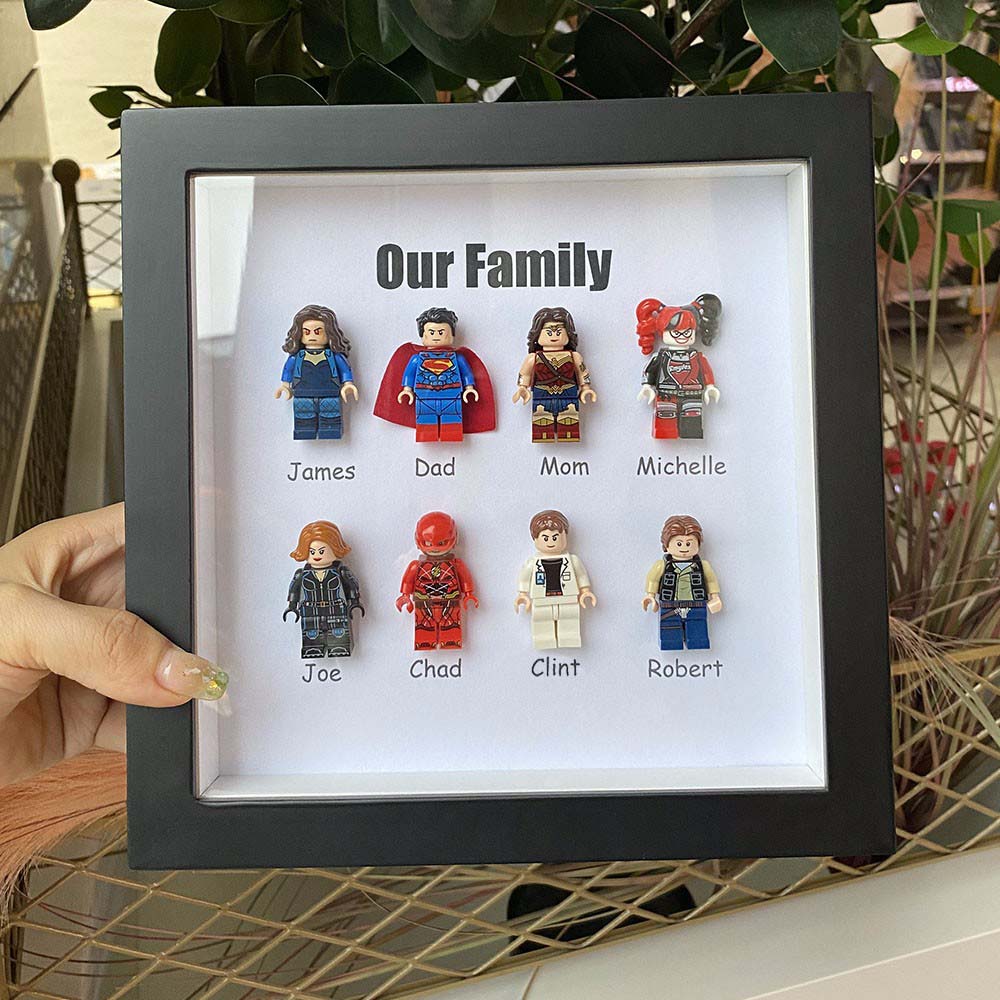 Cadre "Notre famille" famille super-héros personnalisé