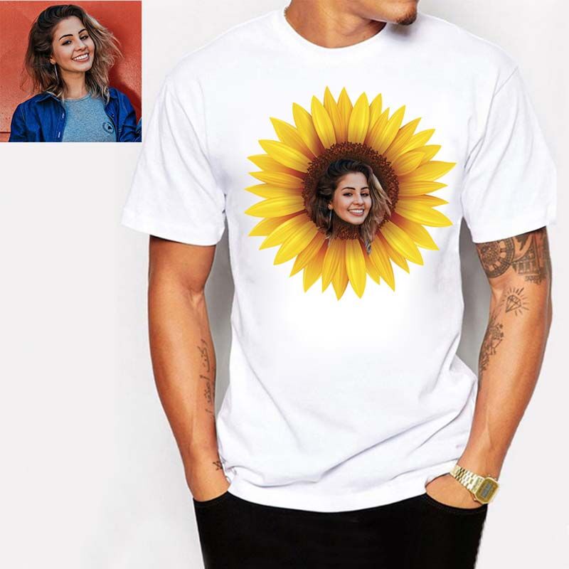 Custom Sunflower Photo T-Shirt