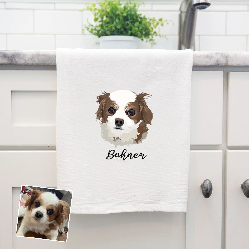 Personalized Towel with Custom Name Watercolor Style Picture Design for Birthday Gift