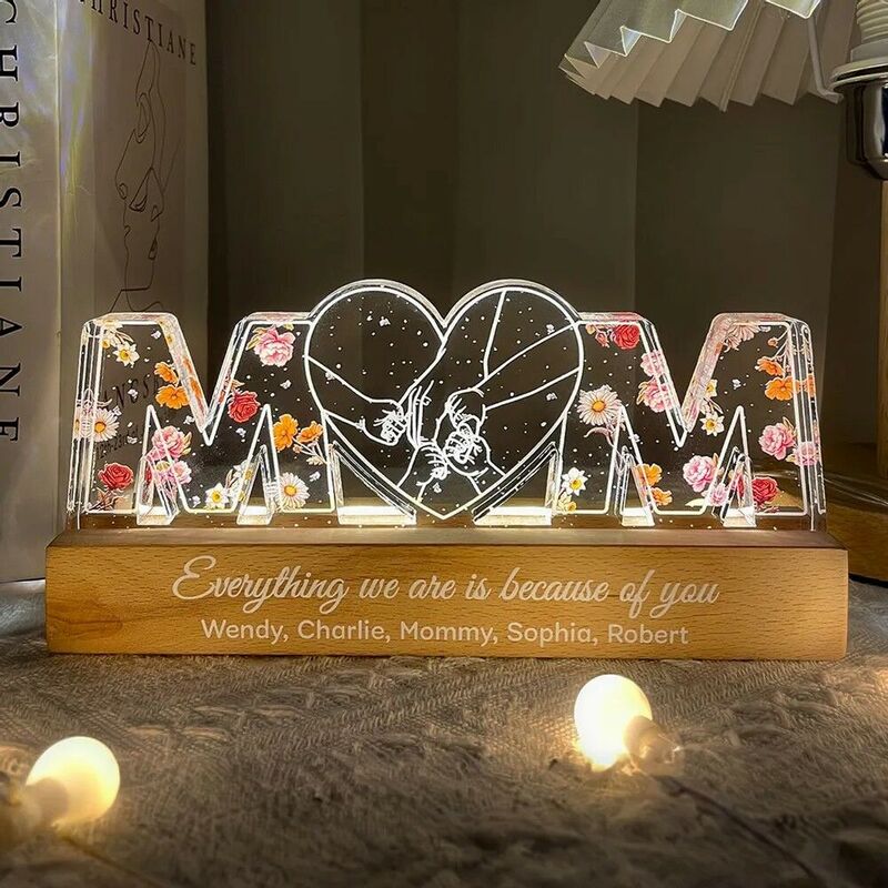 Personalized Led Light Strip Sign Element Warms Mother's Day Gift