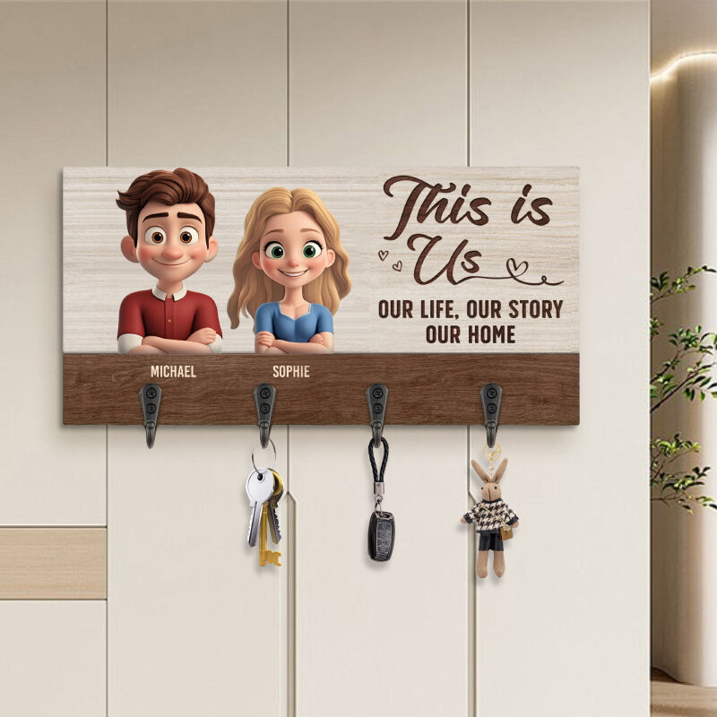 Personlig Nyckelkrok Anpassad tecknad foto söt design Attraktiv heminredning Present till familjen