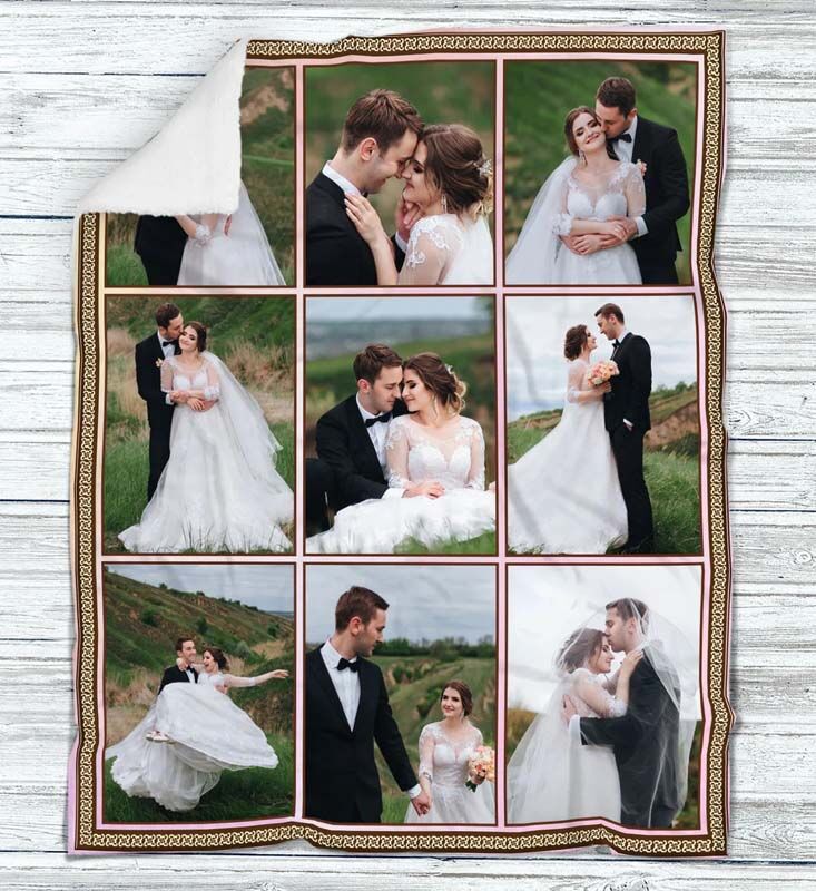 Personalized 9 Photos Custom Blanket for Sweet Couple