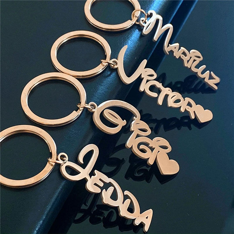 Personalized Name Keychain Customized Gift Letter Keychain for Her