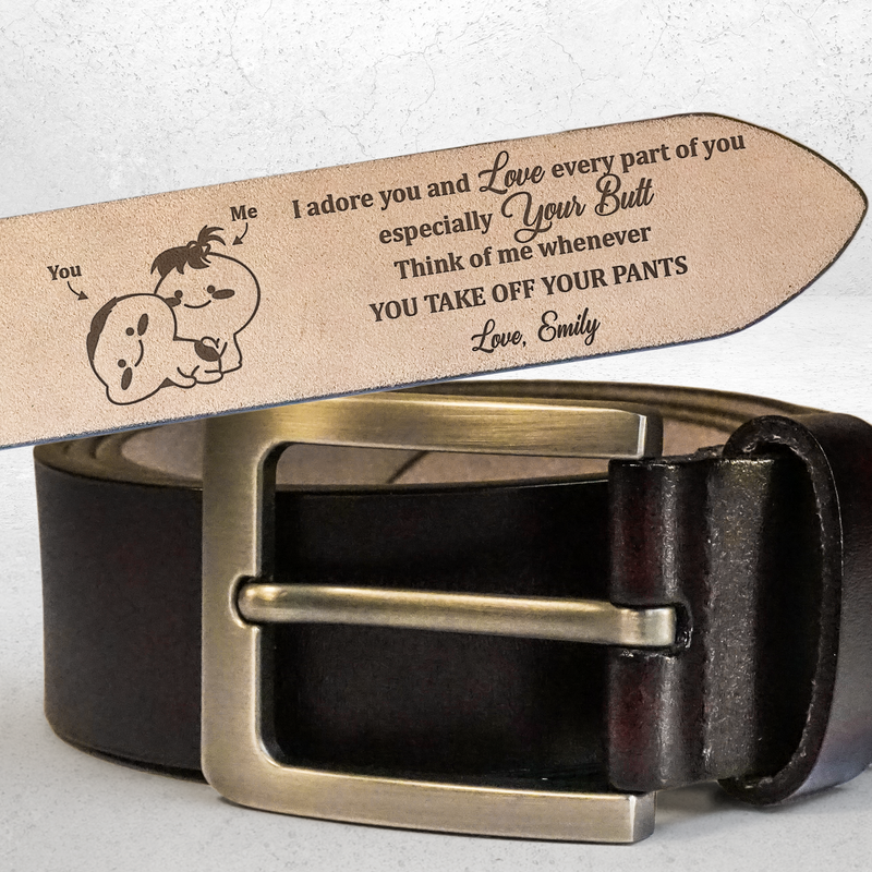 Cinturón de cuero personalizado, cinturón de cuero genuino grabado, dulce regalo de aniversario para el esposo.
