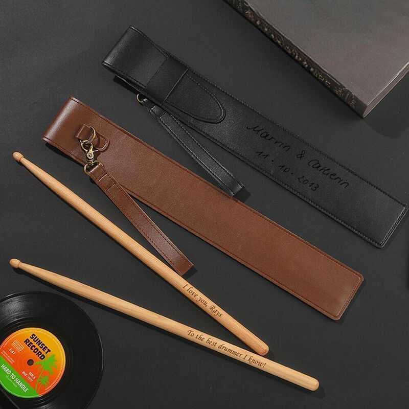 Personalisierte Drumstick-Tasche mit Drumsticks Professionelles Set Geschenk für Musikliebhaber