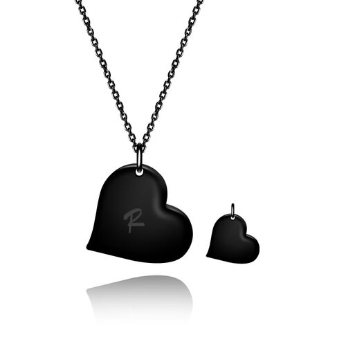 Initial Heart Necklace With Engraving