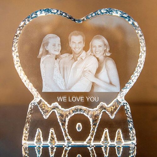 Altavoz bluetooth de lámpara de cristal con foto personalizada - MOM