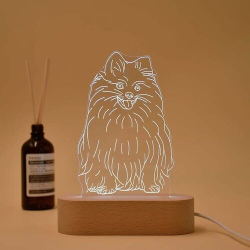 3D 猫 犬 ペット 写真入れ led テーブル ランプ ハロウィン