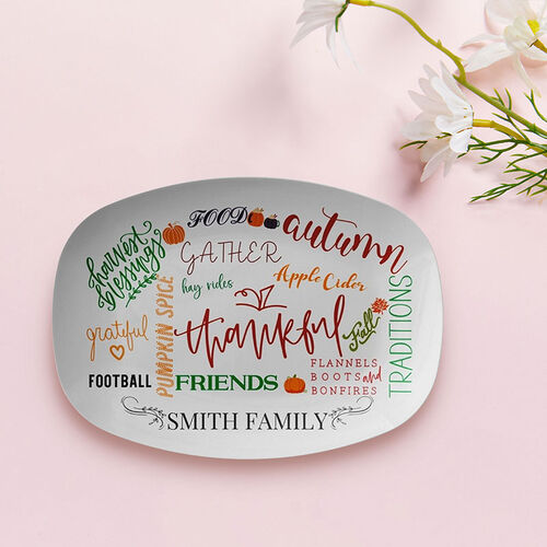 Personalized Name Plate with Colorful Graffiti for Thanksgiving Day