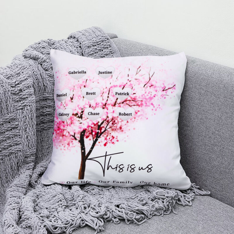 "This Is Our Life & Our Family & Our Home" Custom Family Tree Pillow