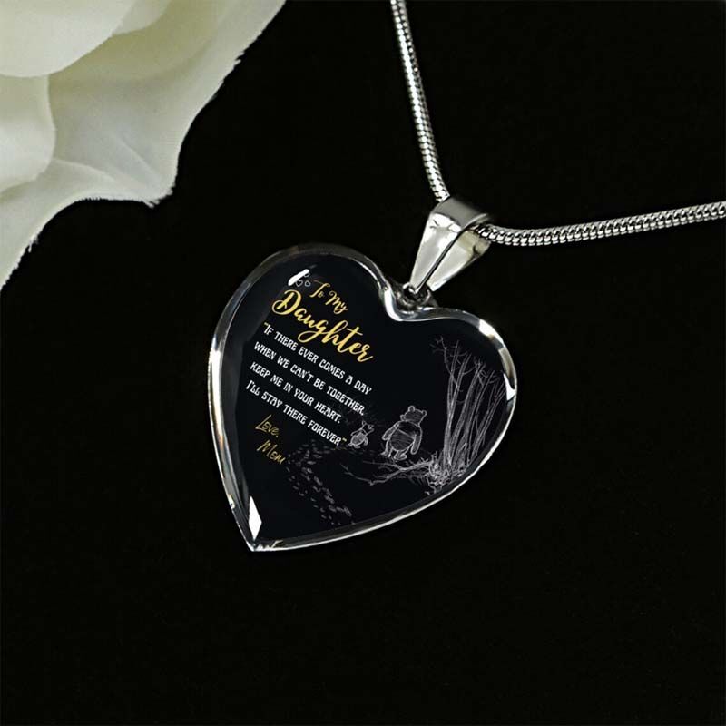 To Daughter"I will Stand By You Forever" Heart Necklace Silver