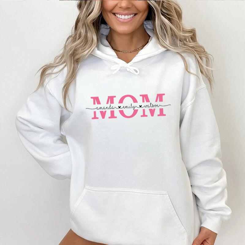 Personalized Mom Hoodie with Custom Name for Sweet Mom