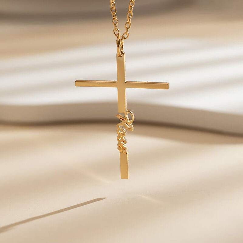 Collier croix personnalisé Cadeau simple pour elle