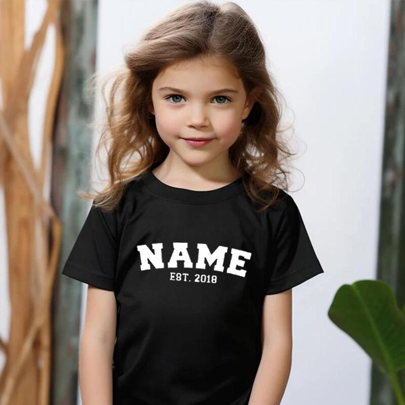 Personalized Kids Embroidered T-Shirt With Custom Name Warm Gift For Children