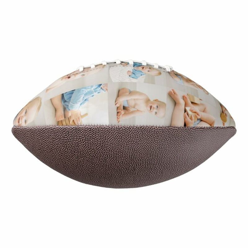 Customized Football Can Add Baby's Photos as First Father's Day Gift for New Dad