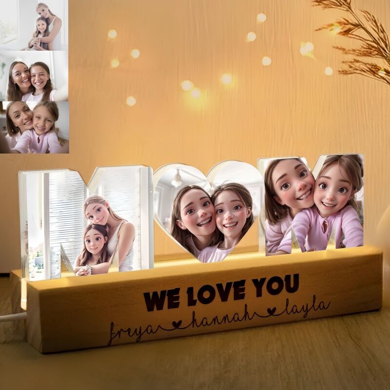 Personalized Cartoon Style Mom Photo Light Gift for Mother's Day