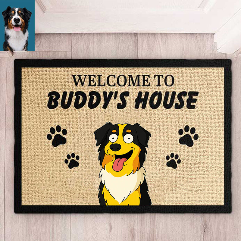 Tapis de sol personnalisé de style cartoon Cadeau amusant pour les animaux domestiques