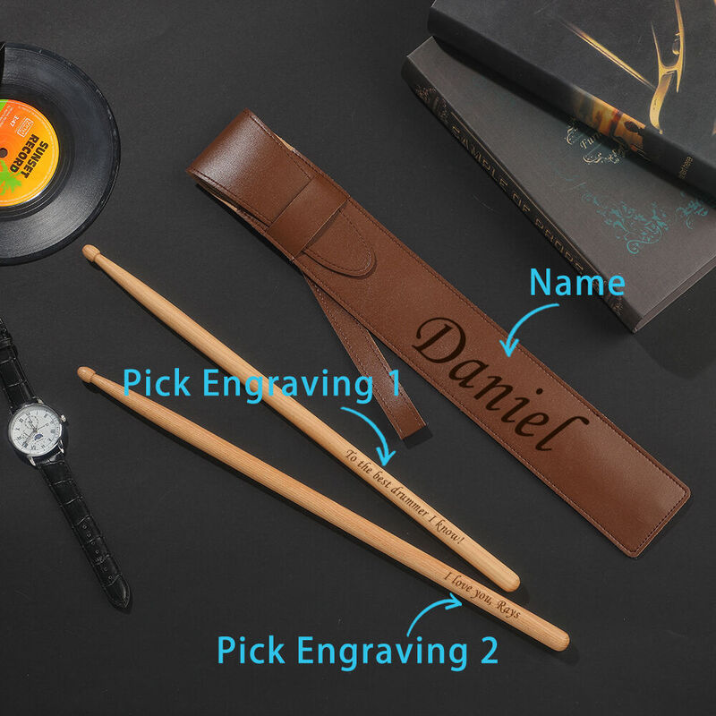 Personalized Drumstick Bag Custom Engraved Drumstick Portable Set Gift for Music Lovers