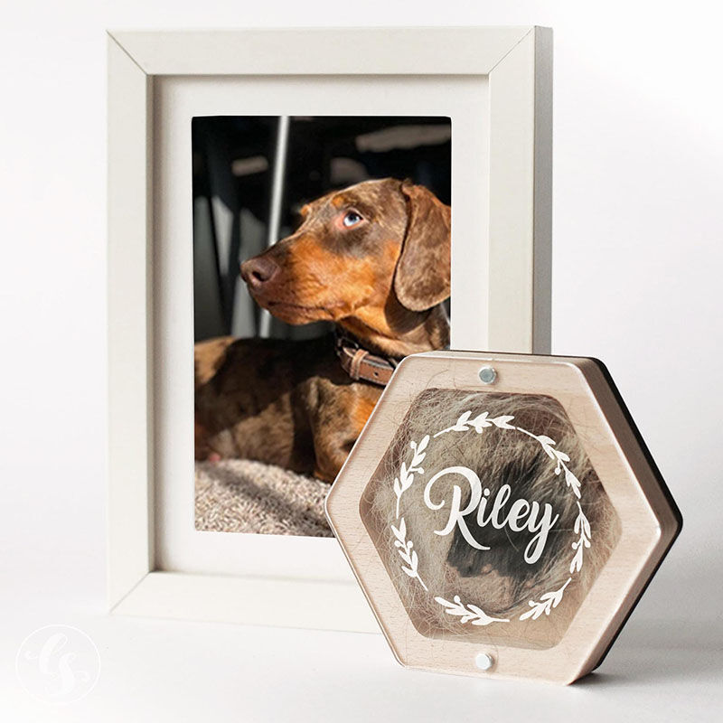 Caja de recuerdo de pelo de mascota con nombre personalizado, el mejor regalo para los amantes de las mascotas