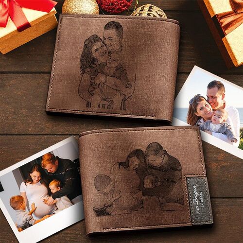 Personalized Double-Sided Photo Wallet-Gift For Him-Touch Mother's Belly