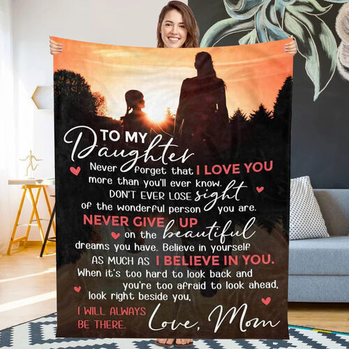 "I Love You"Family  Throw Love Letter Blanket for My Daughter from Mom