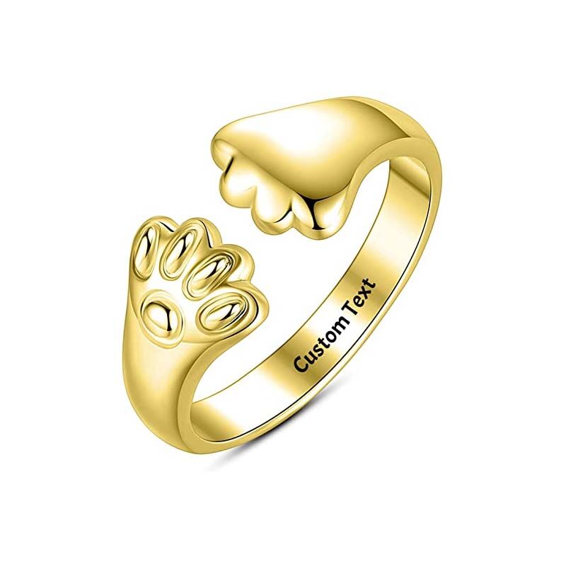 Personalized Cat Engraved Ring For Mom