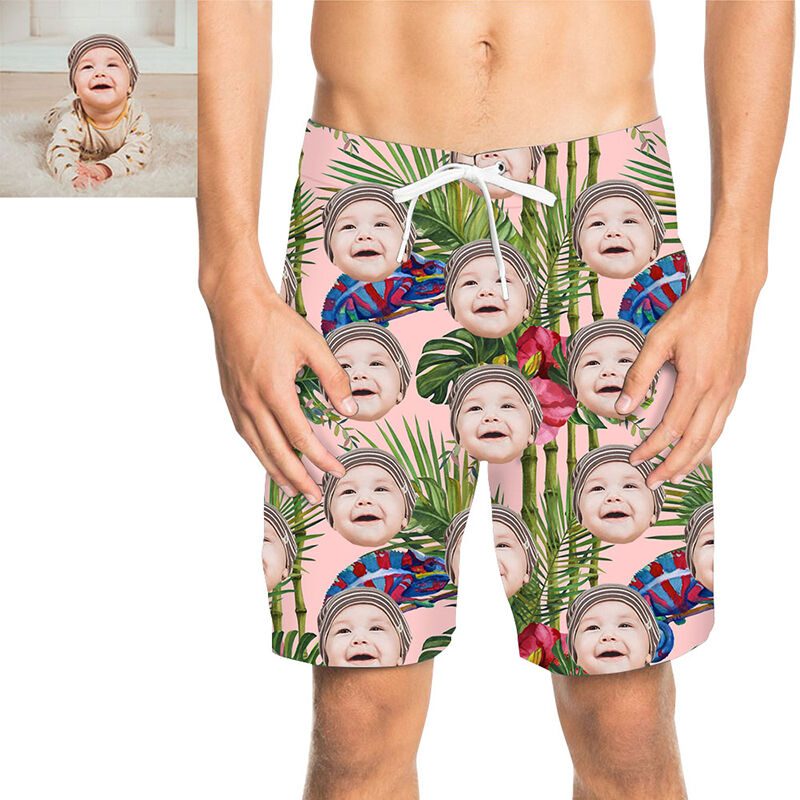 Custom Face Men's Bamboo Beach Shorts