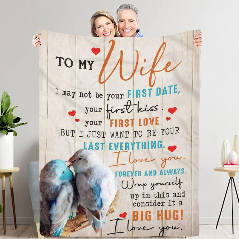 "Your Last Everything" Personalized Family Love Letter Blanket from Husband to Wife