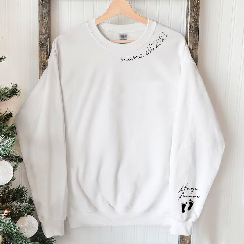 Personalized Mama Sweatshirt with Custom Name and Date for Mom