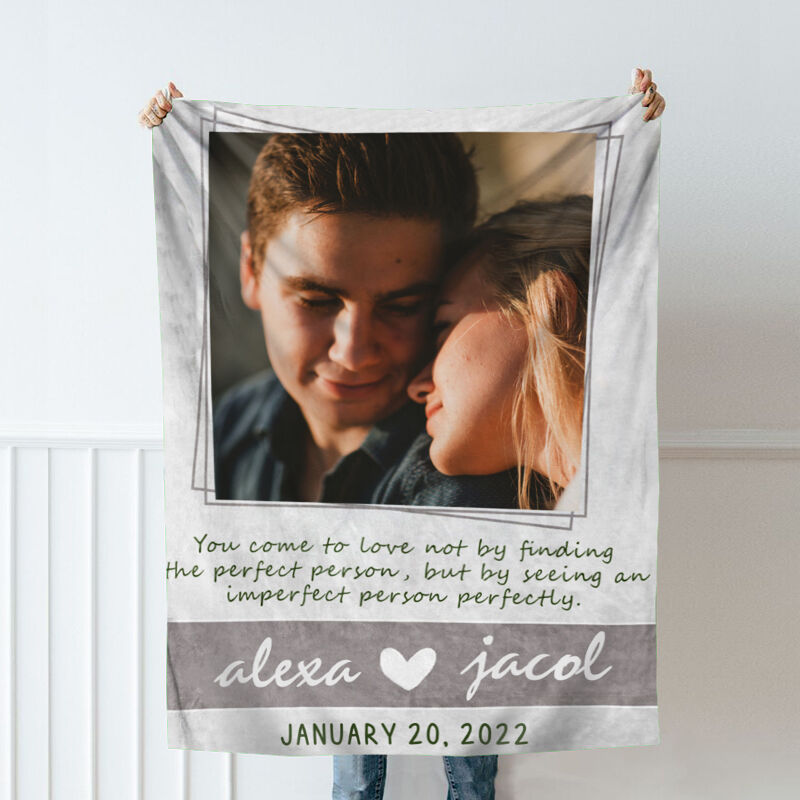 Personalized Picture Blanket Best Gift for Couple "You Come To Love"