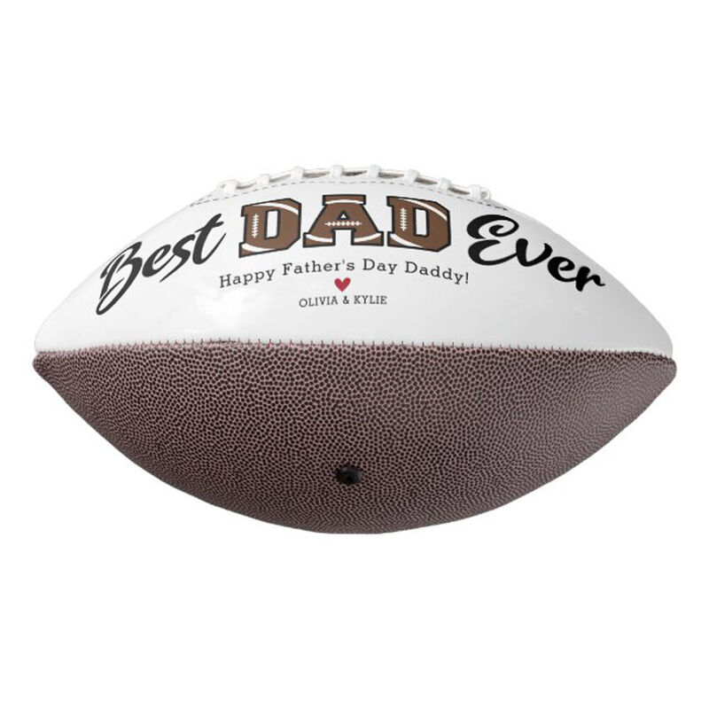 "Best Dad Ever" Personalized Football Add Photos for Dad