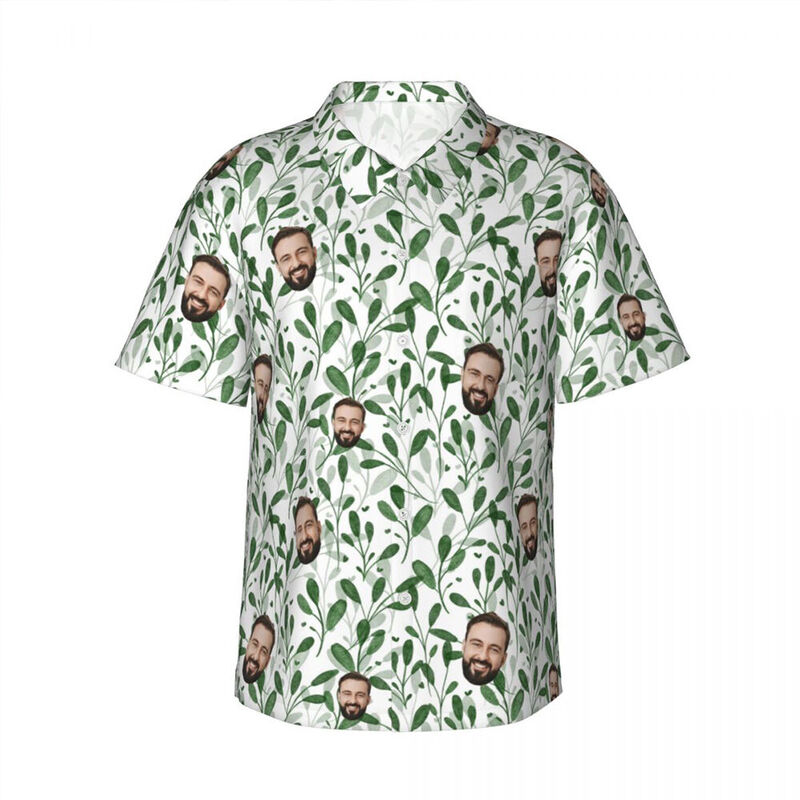 Camicie hawaiane personalizzate Flowers and Leaves Design Camicia da spiaggia personalizzata per uomo