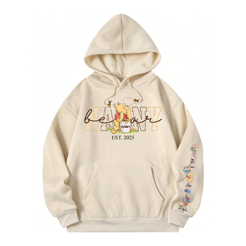 Personalized Hoodie Mama Bear with Custom Kids Cute Cartoon Design Attractive Mother's Day Gift
