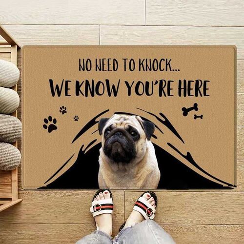 “No Need To Knock” Custom Pet Photo Doormat