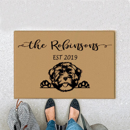 Personalized Havanese Dog Doormat with Lettering