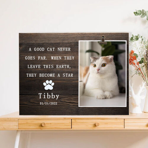 Personalisierter Fotorahmen Haustier Gedenkgeschenke für niedliche Katze