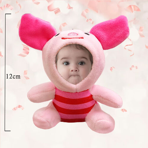 Personalized 3D Custom Face Doll Pink Pig Plush Doll Keychain
