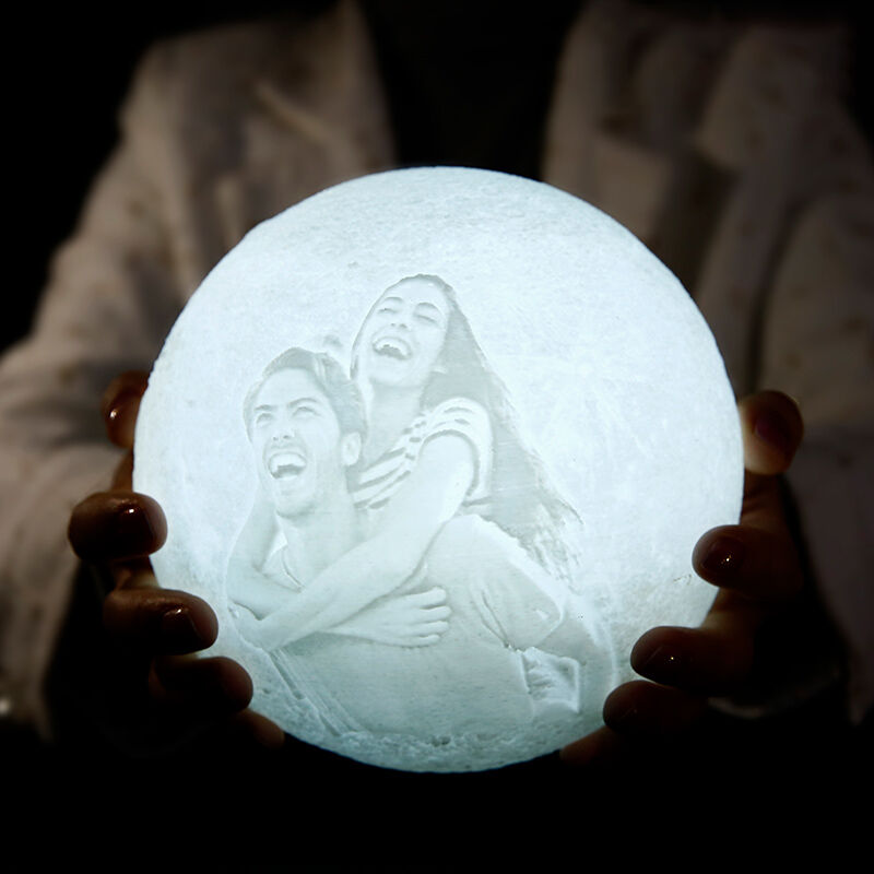 3D-gedruckte Mondlaterne mit Standfuß Foto Mondlampe (10cm-20cm)