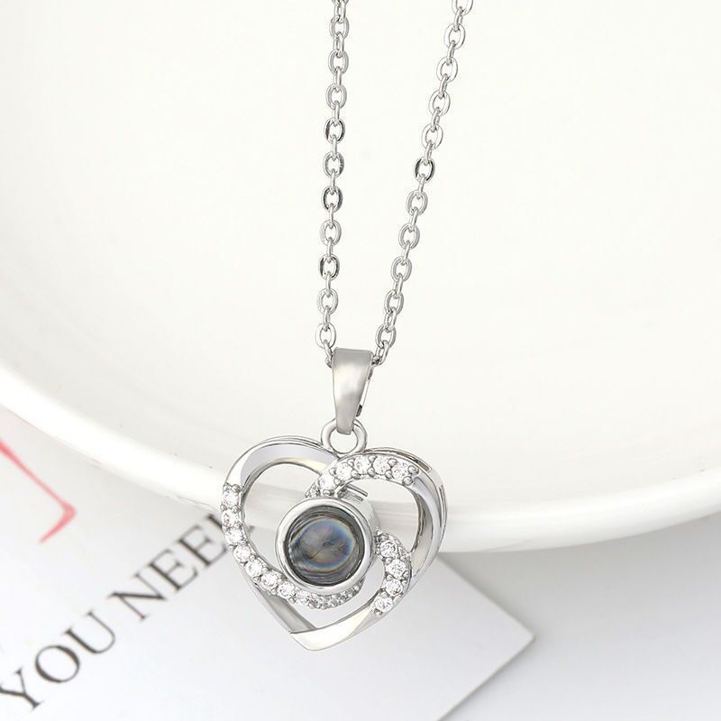 Personalized Photo Projection Necklace-Love Rose